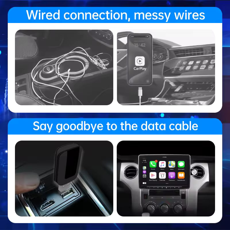 Wireless CarPlay & Android Auto Adapter – Plug & Play USB