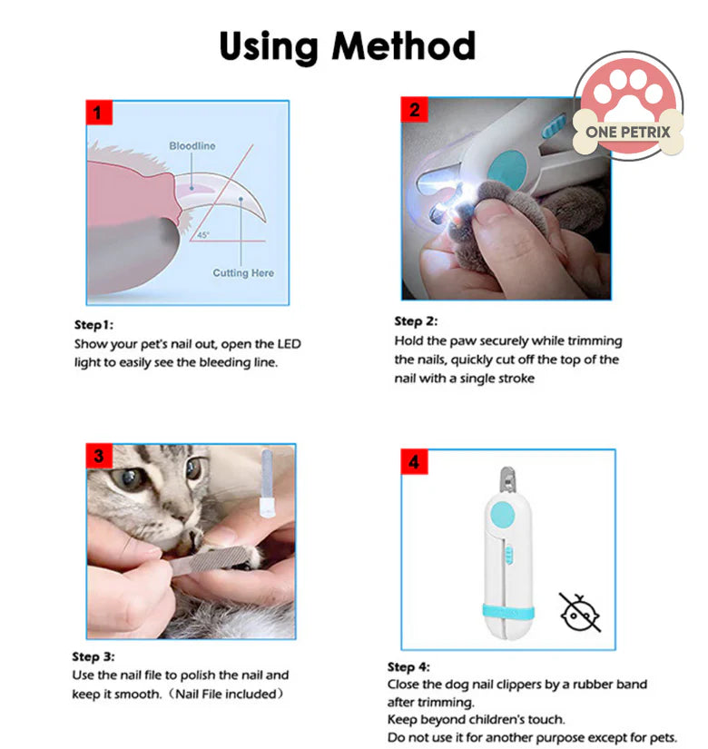 LED Pet Nail Clipper (Safe & Precise Trimming)